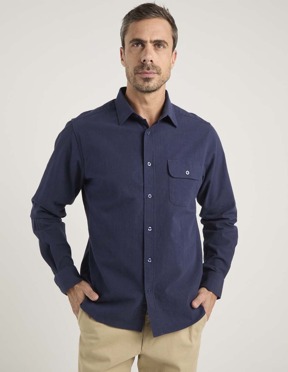 Camisa casual de algodón manga larga para hombre Camisa casual de algodón manga larga para hombre