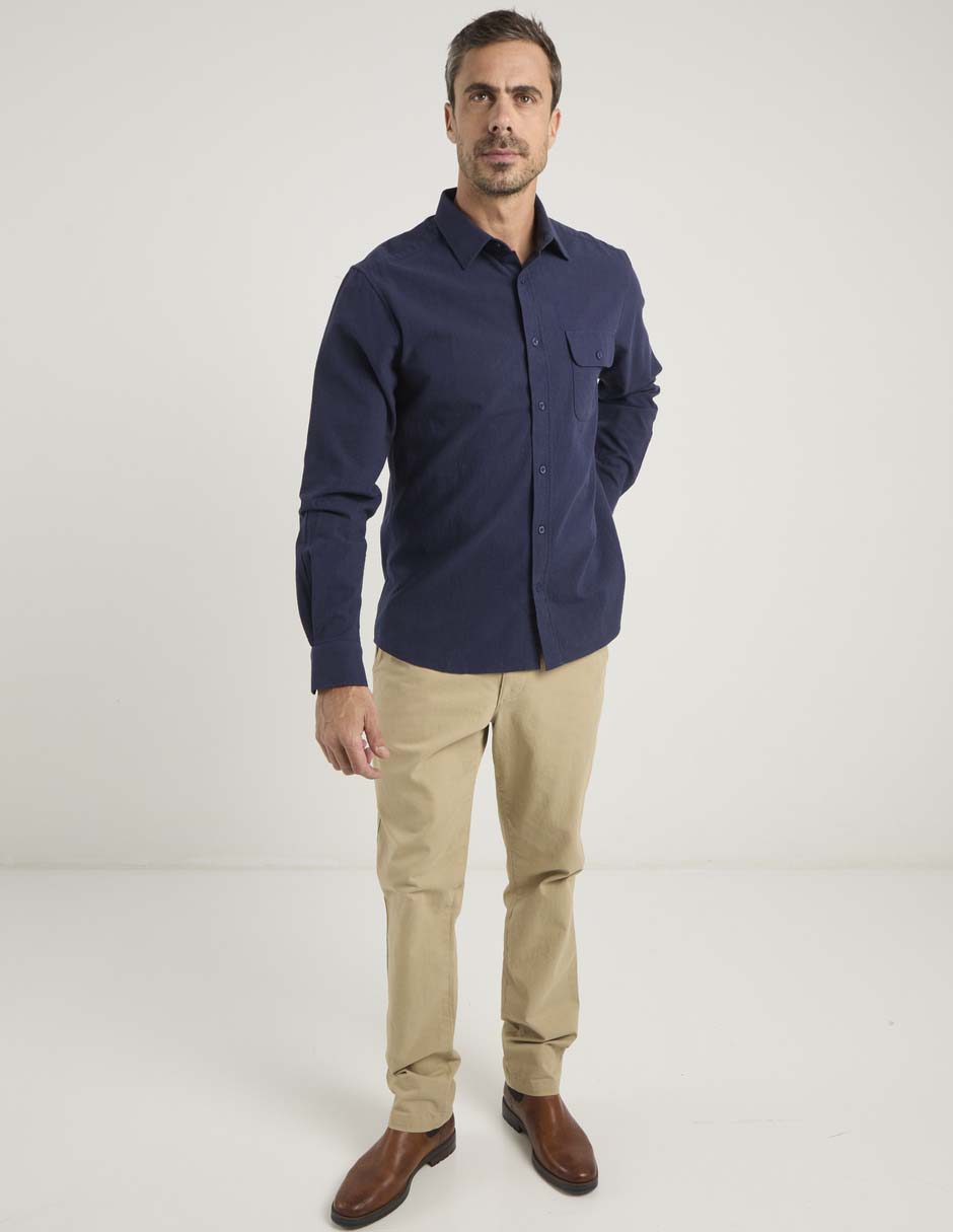 Camisa casual de algodón manga larga para hombre 5