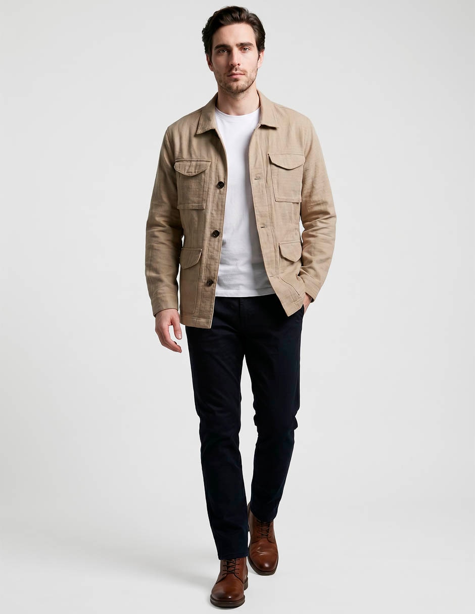 Sobrecamisa casual manga larga para hombre 3