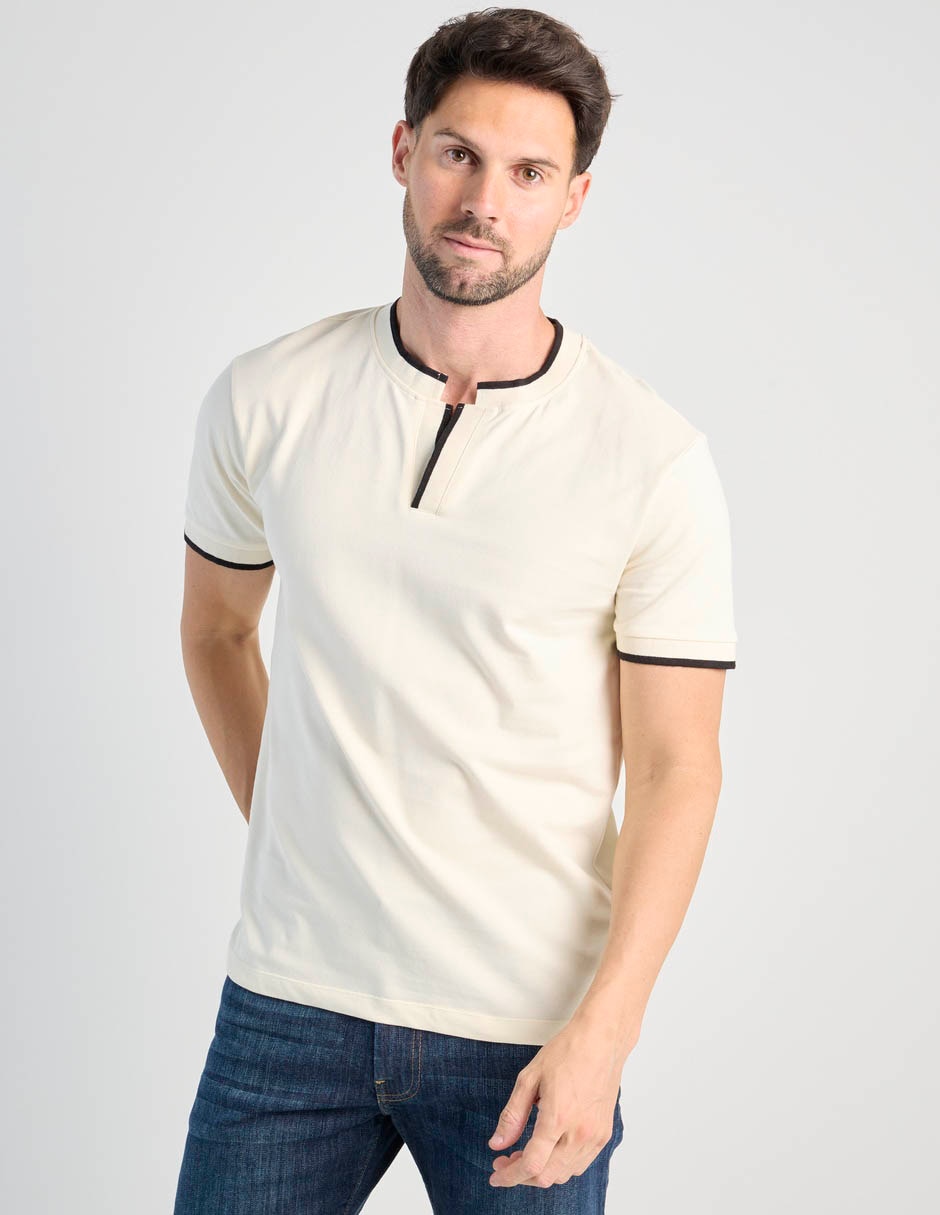 Playera cuello mao para hombre