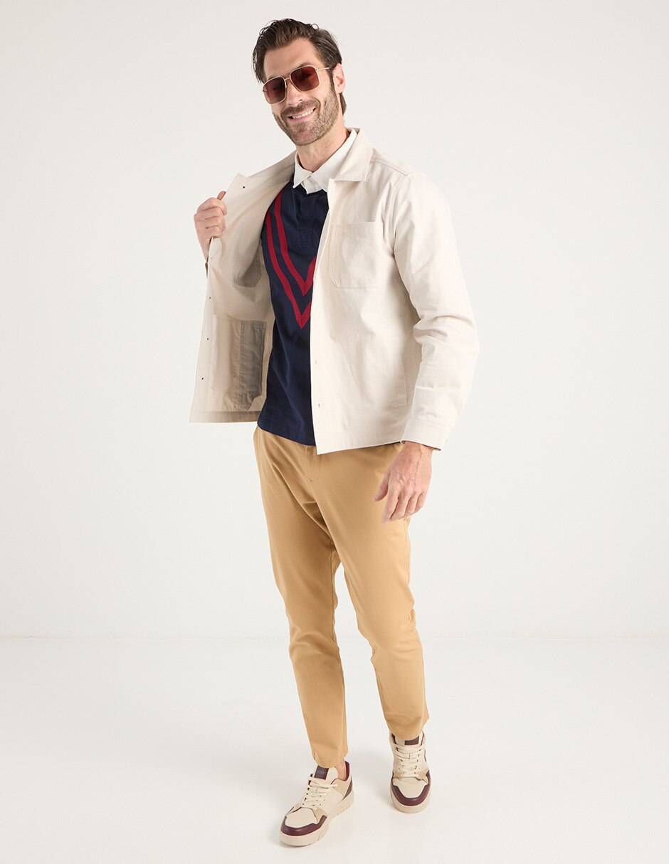 Sobrecamisa casual manga larga para hombre 3