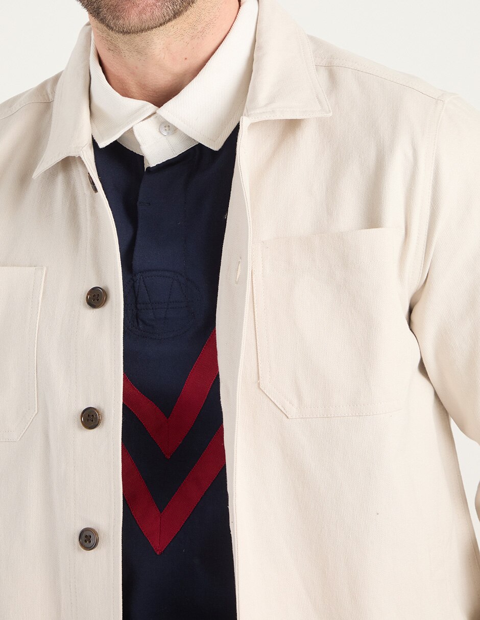 Sobrecamisa casual manga larga para hombre 4
