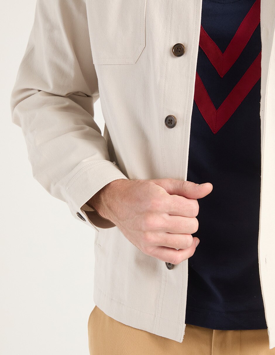 Sobrecamisa casual manga larga para hombre 5