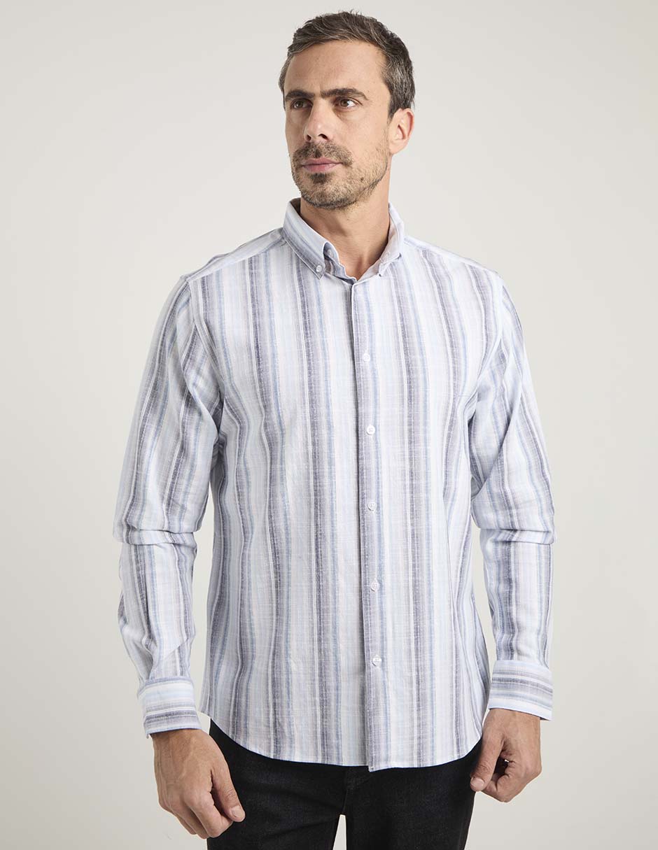 Camisa casual de algodón manga larga para hombre Camisa casual de algodón manga larga para hombre