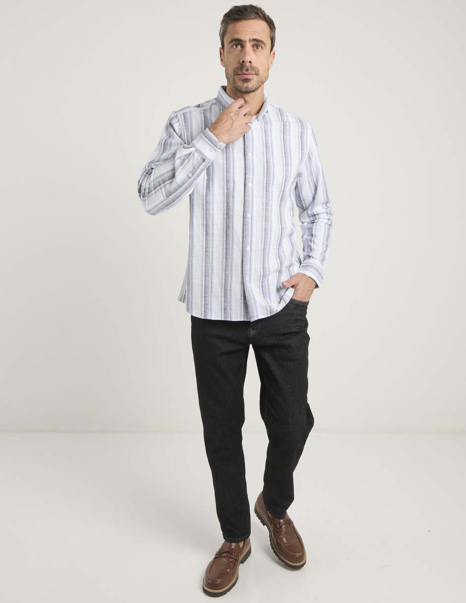Camisa casual de algodón manga larga para hombre 5