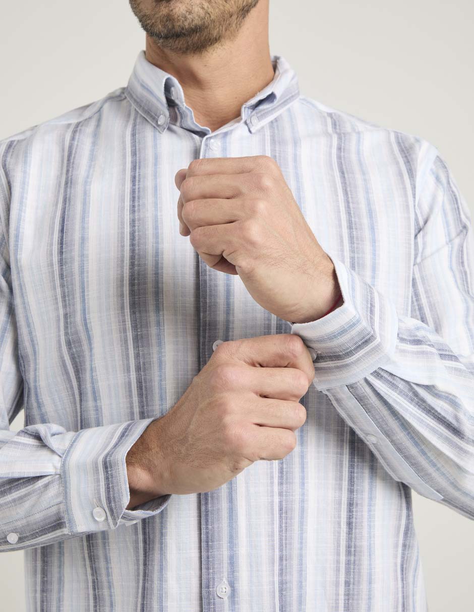 Camisa casual de algodón manga larga para hombre 2