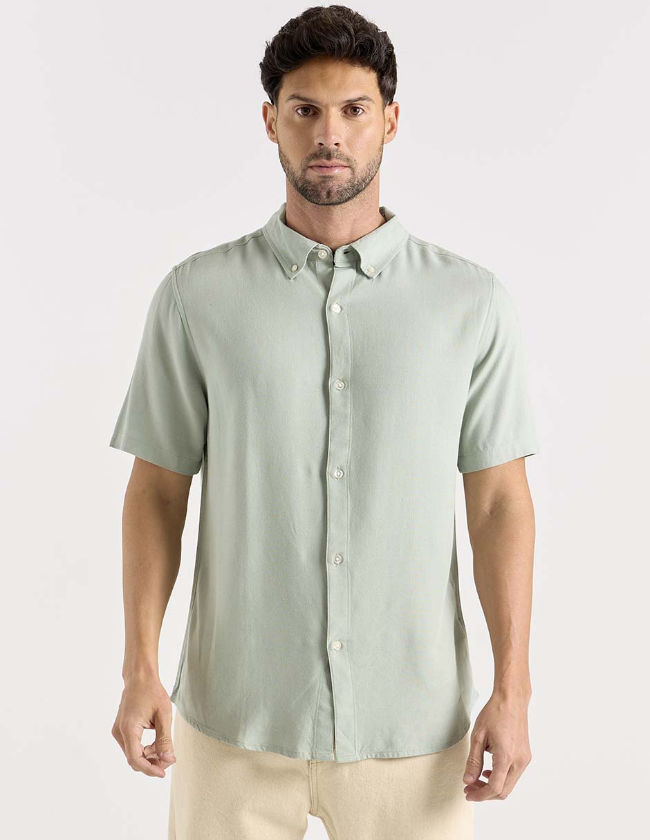 Camisa casual de algodón manga corta para hombre Camisa casual de algodón manga corta para hombre