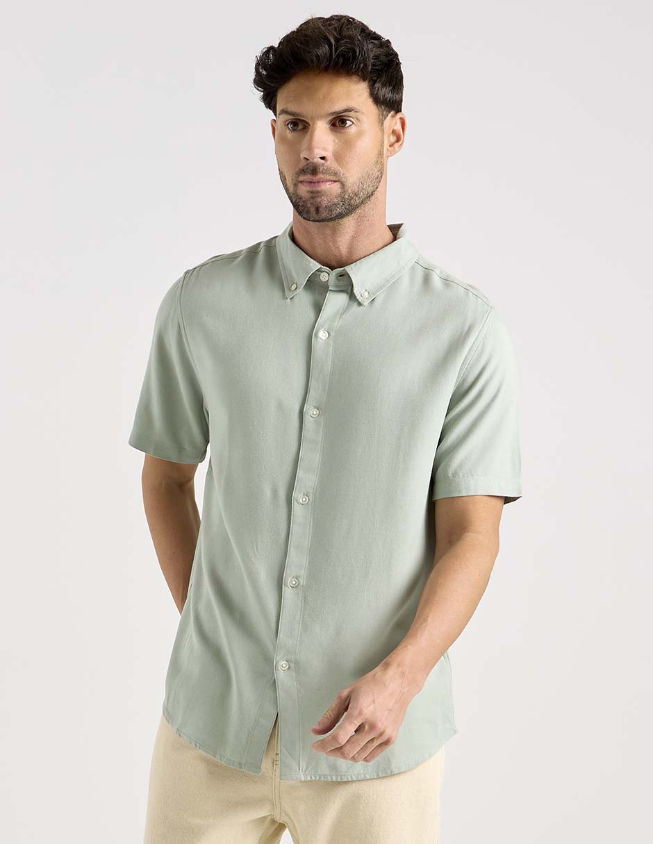 Camisa casual de algodón manga corta para hombre 5