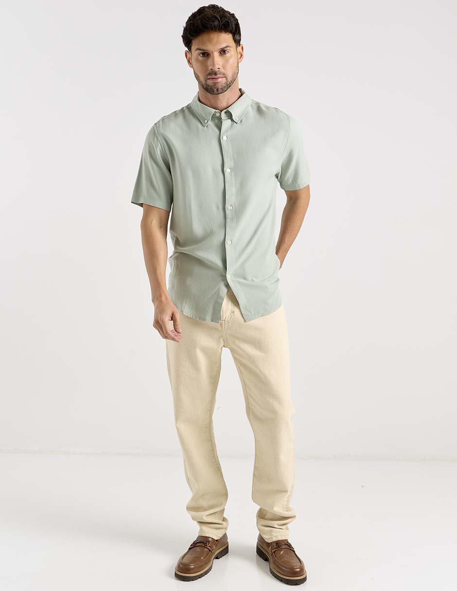 Camisa casual de algodón manga corta para hombre 4
