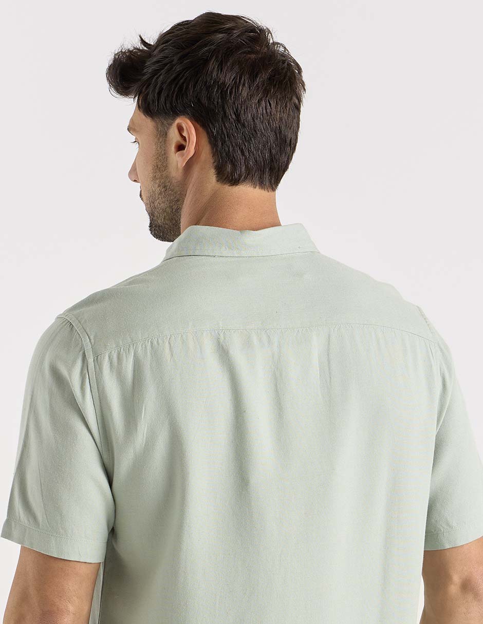 Camisa casual de algodón manga corta para hombre 2