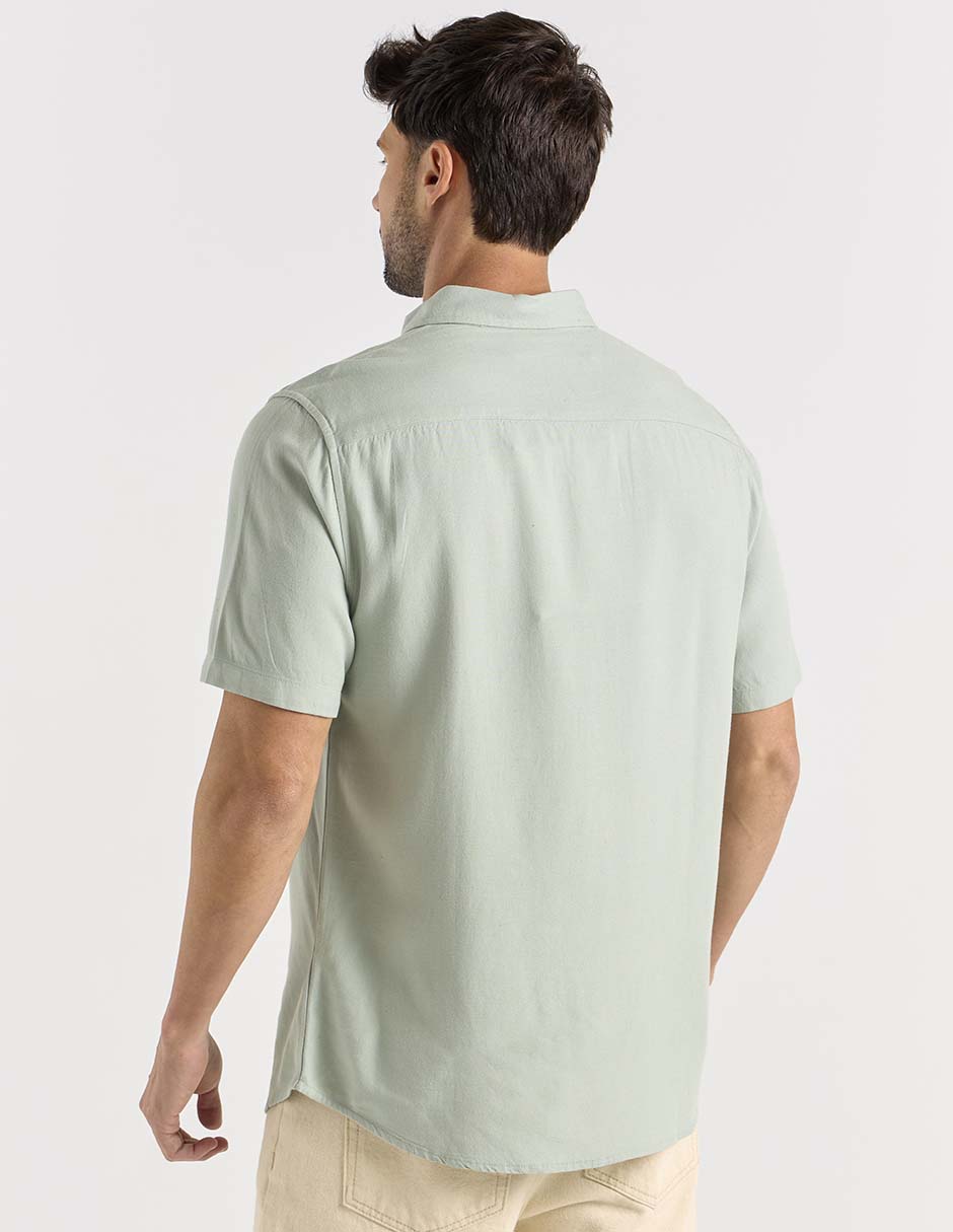 Camisa casual de algodón manga corta para hombre 6