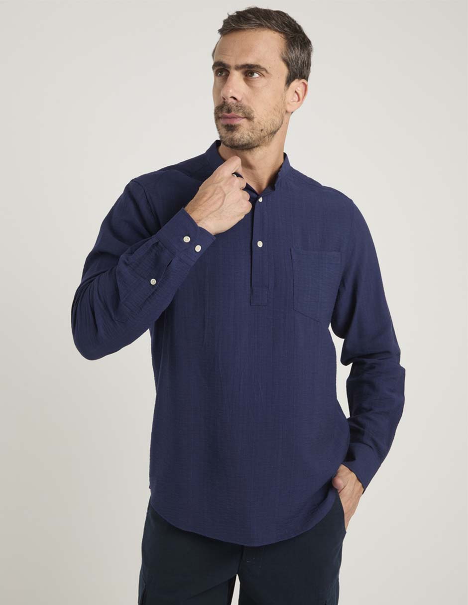 Camisa casual de algodón manga larga para hombre Camisa casual de algodón manga larga para hombre