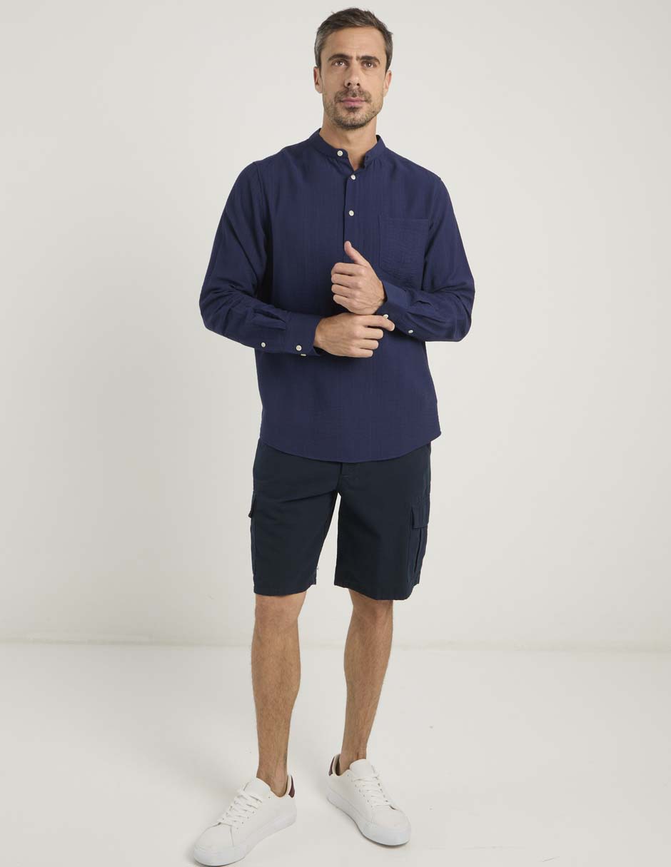 Camisa casual de algodón manga larga para hombre 5