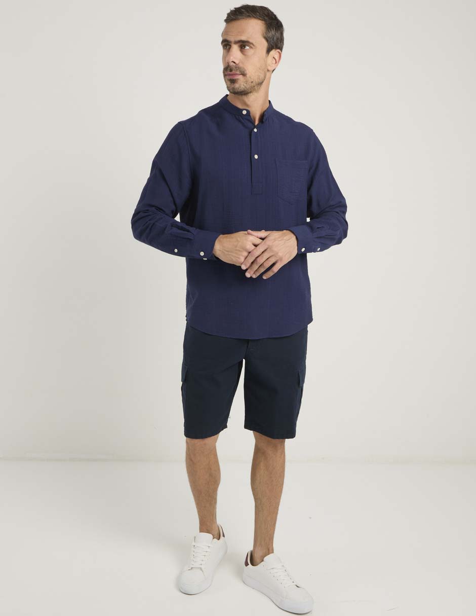 Camisa casual de algodón manga larga para hombre 4