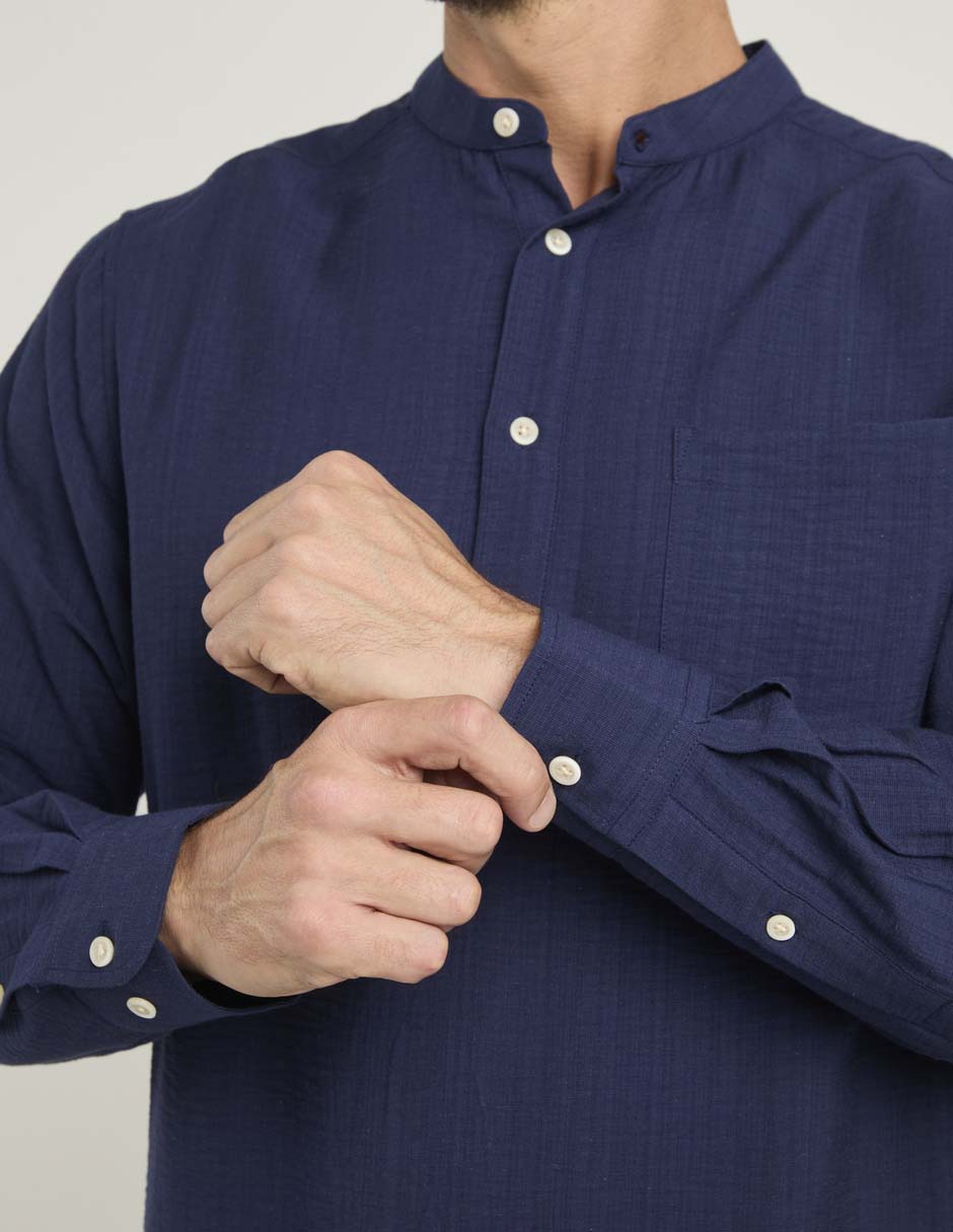 Camisa casual de algodón manga larga para hombre 2