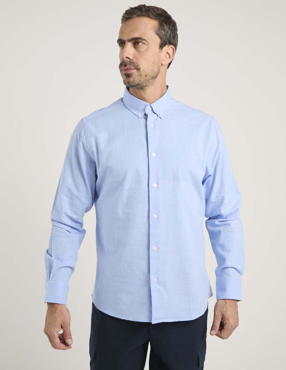 Camisa casual de algodón manga larga para hombre Camisa casual de algodón manga larga para hombre