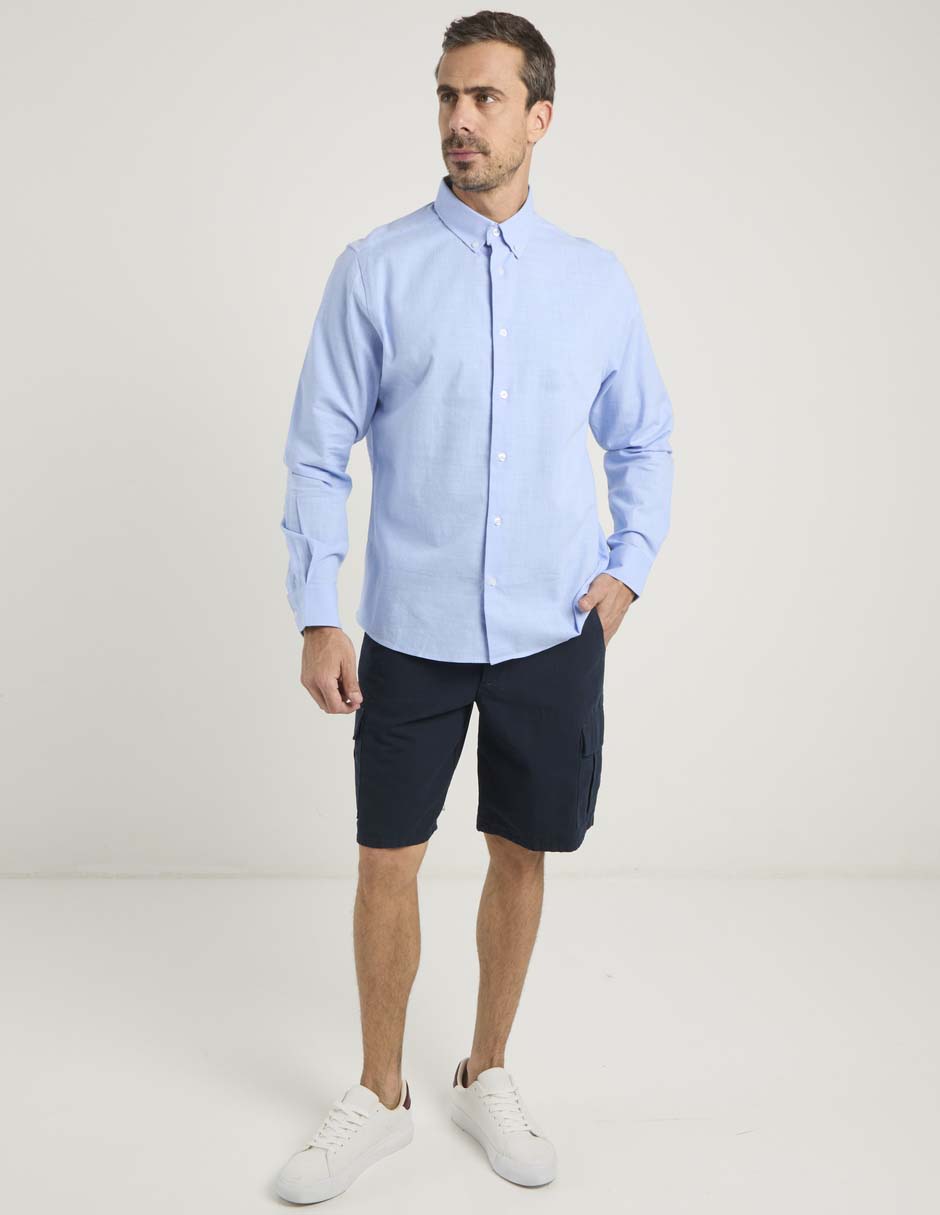 Camisa casual de algodón manga larga para hombre 5