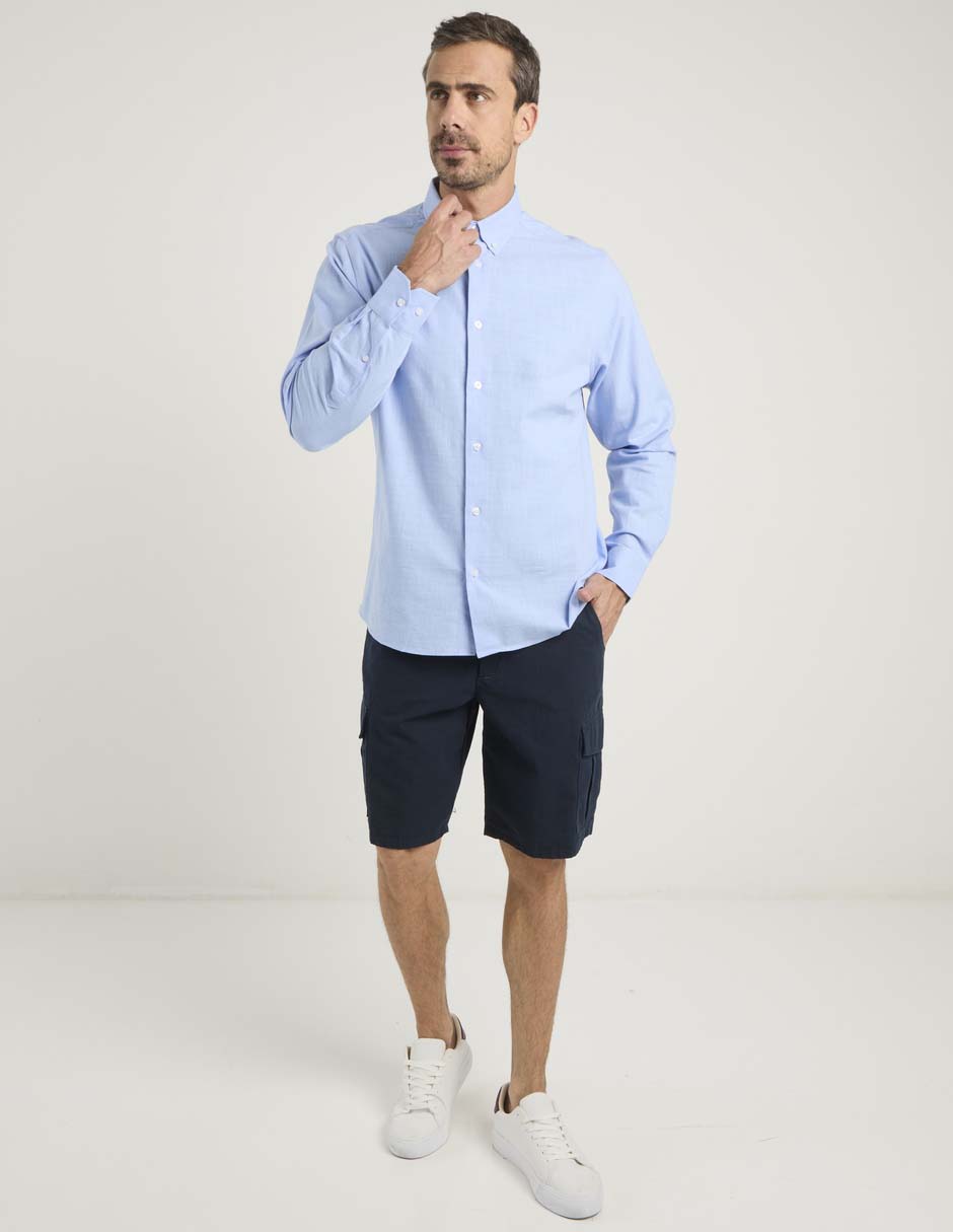Camisa casual de algodón manga larga para hombre 4