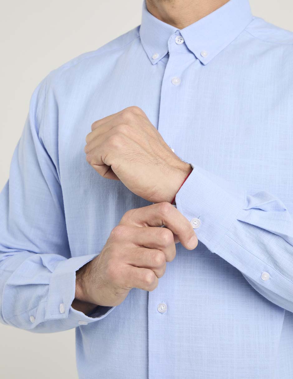 Camisa casual de algodón manga larga para hombre 2