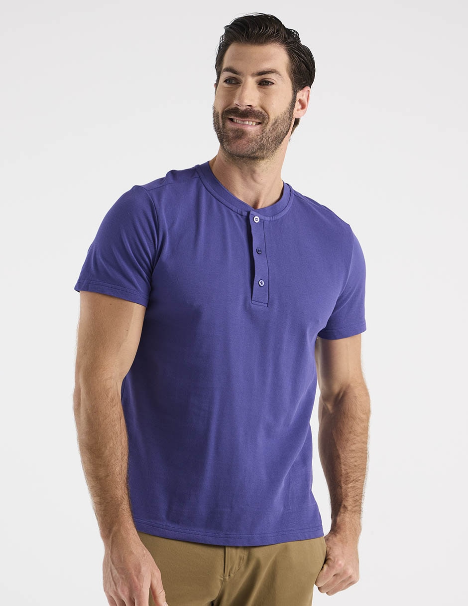 Playera Weekend cuello con botón para hombre
