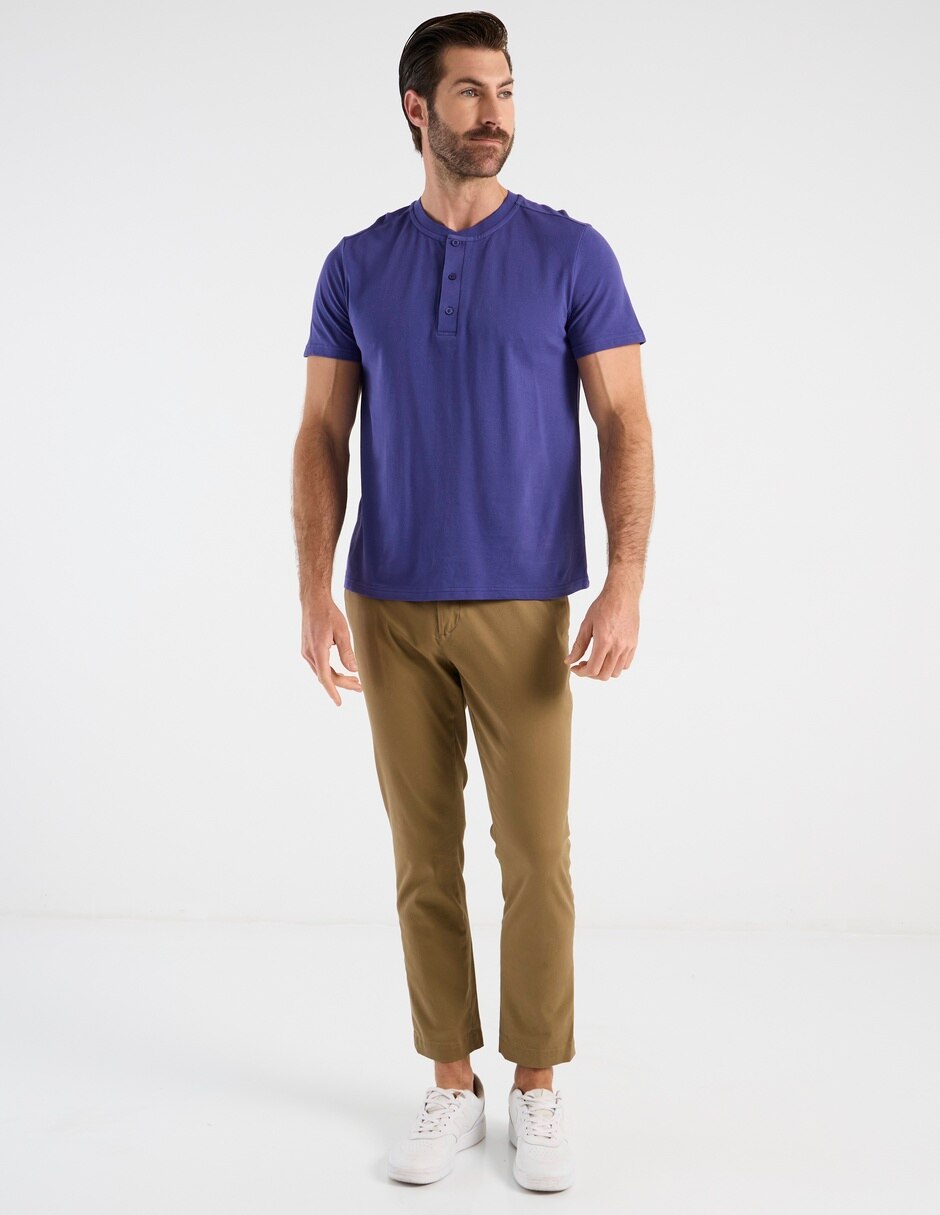 Playera Weekend cuello con botón para hombre