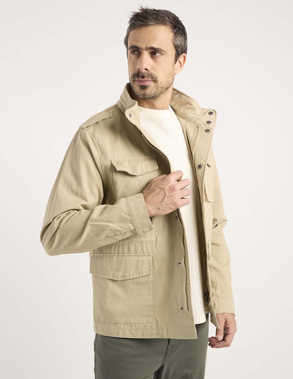 Chamarra cazadora con bolsillos para hombre 2