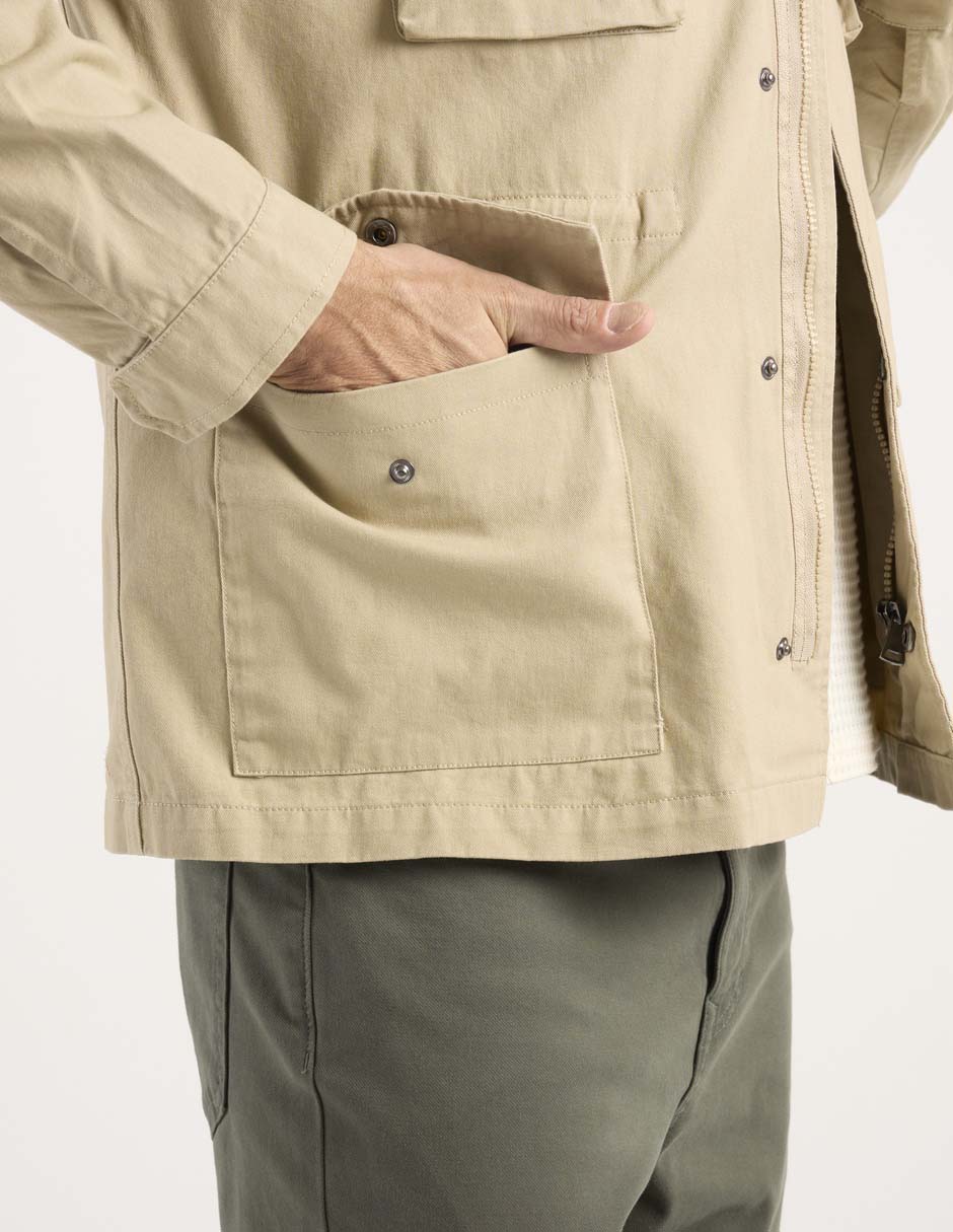 Chamarra cazadora con bolsillos para hombre 5