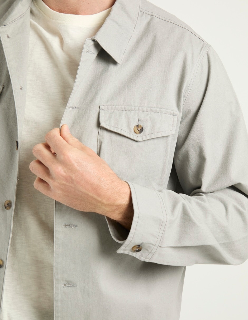 Camisa casual manga larga para hombre 3