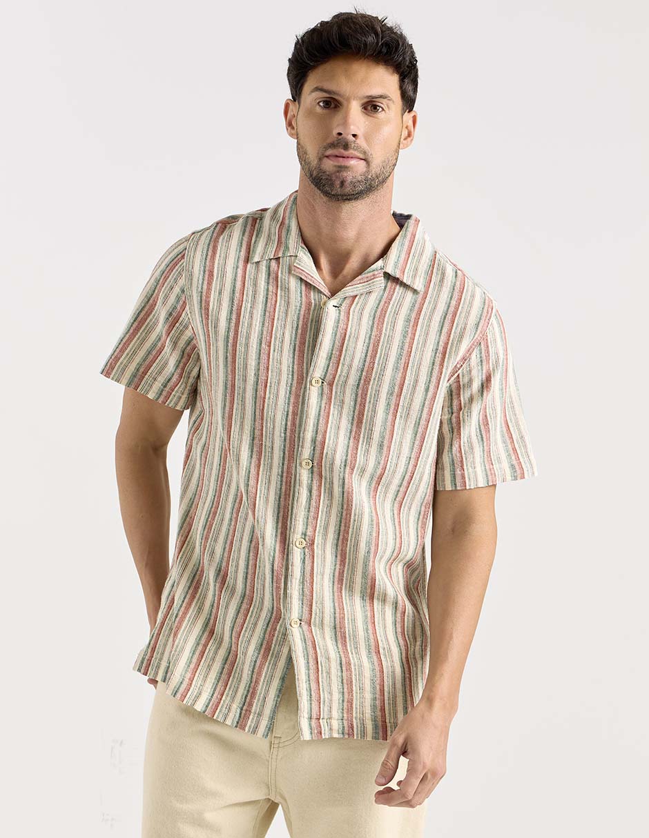 Camisa casual de algodón manga corta para hombre 5