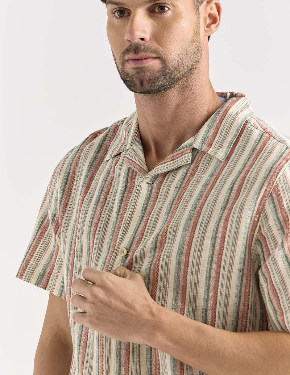 Camisa casual de algodón manga corta para hombre 3
