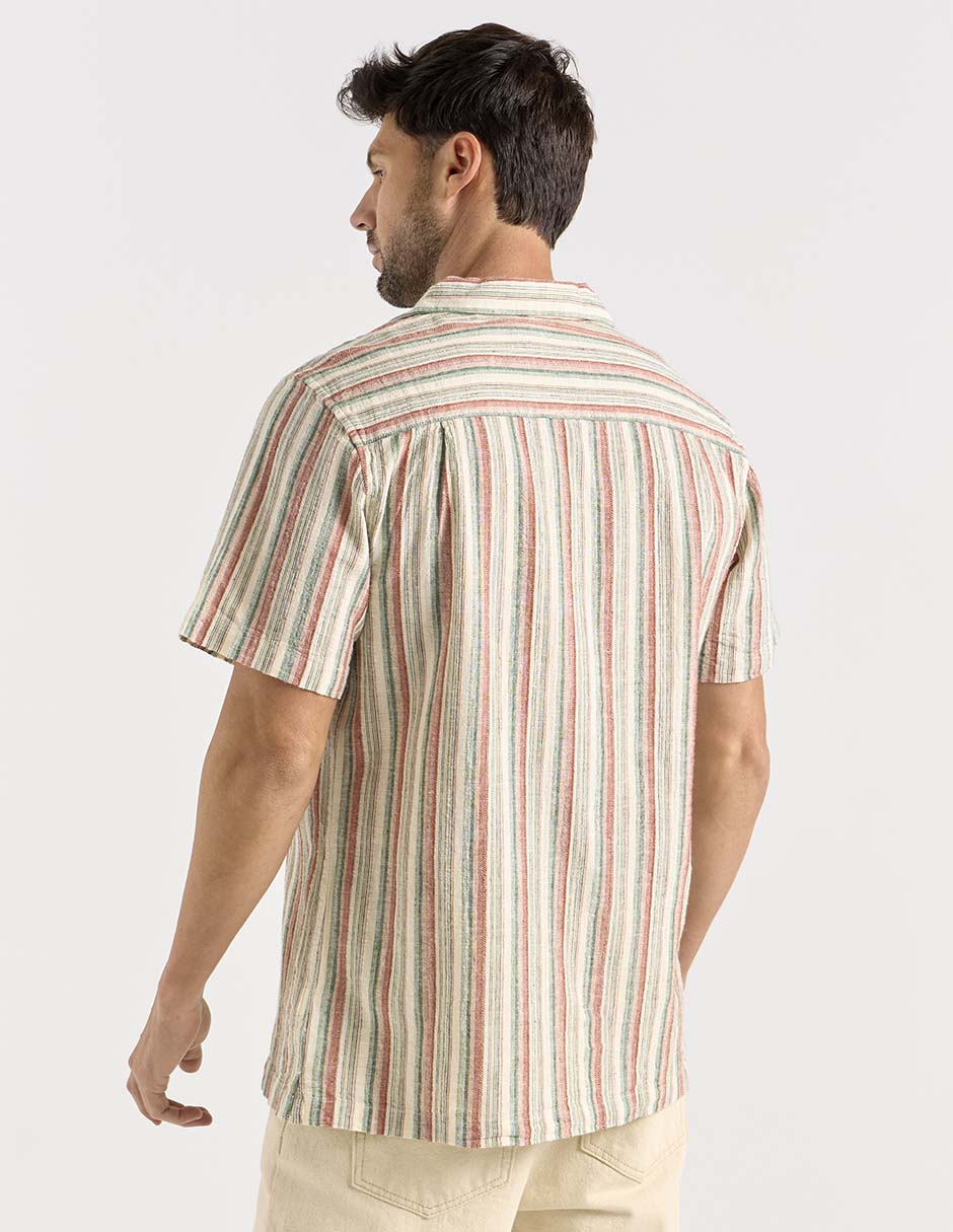 Camisa casual de algodón manga corta para hombre 6