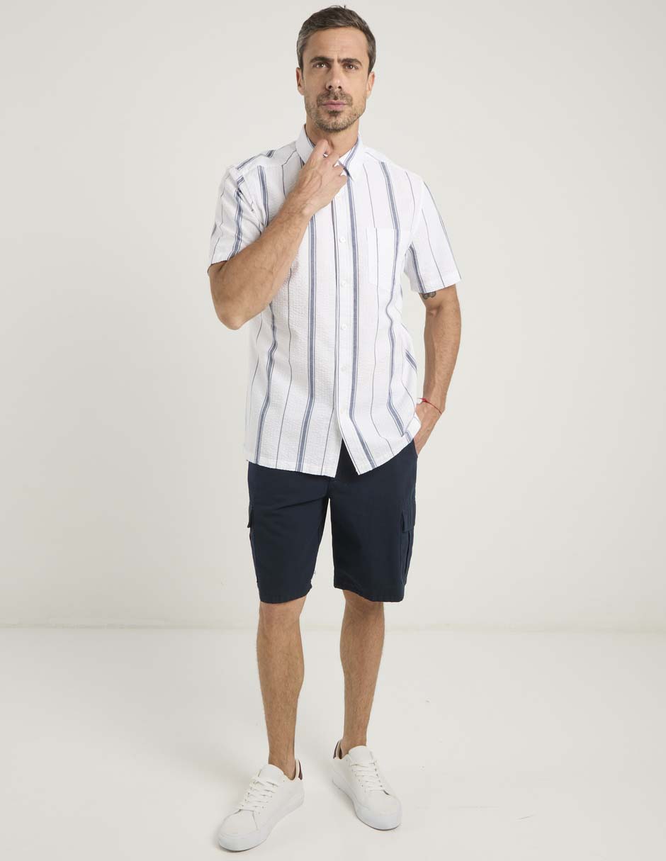 Camisa casual de algodón manga corta para hombre 5