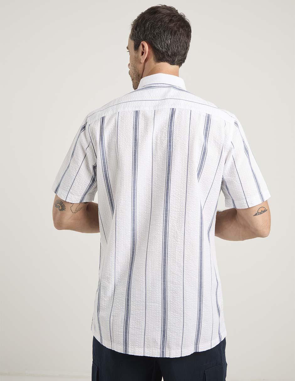 Camisa casual de algodón manga corta para hombre 6