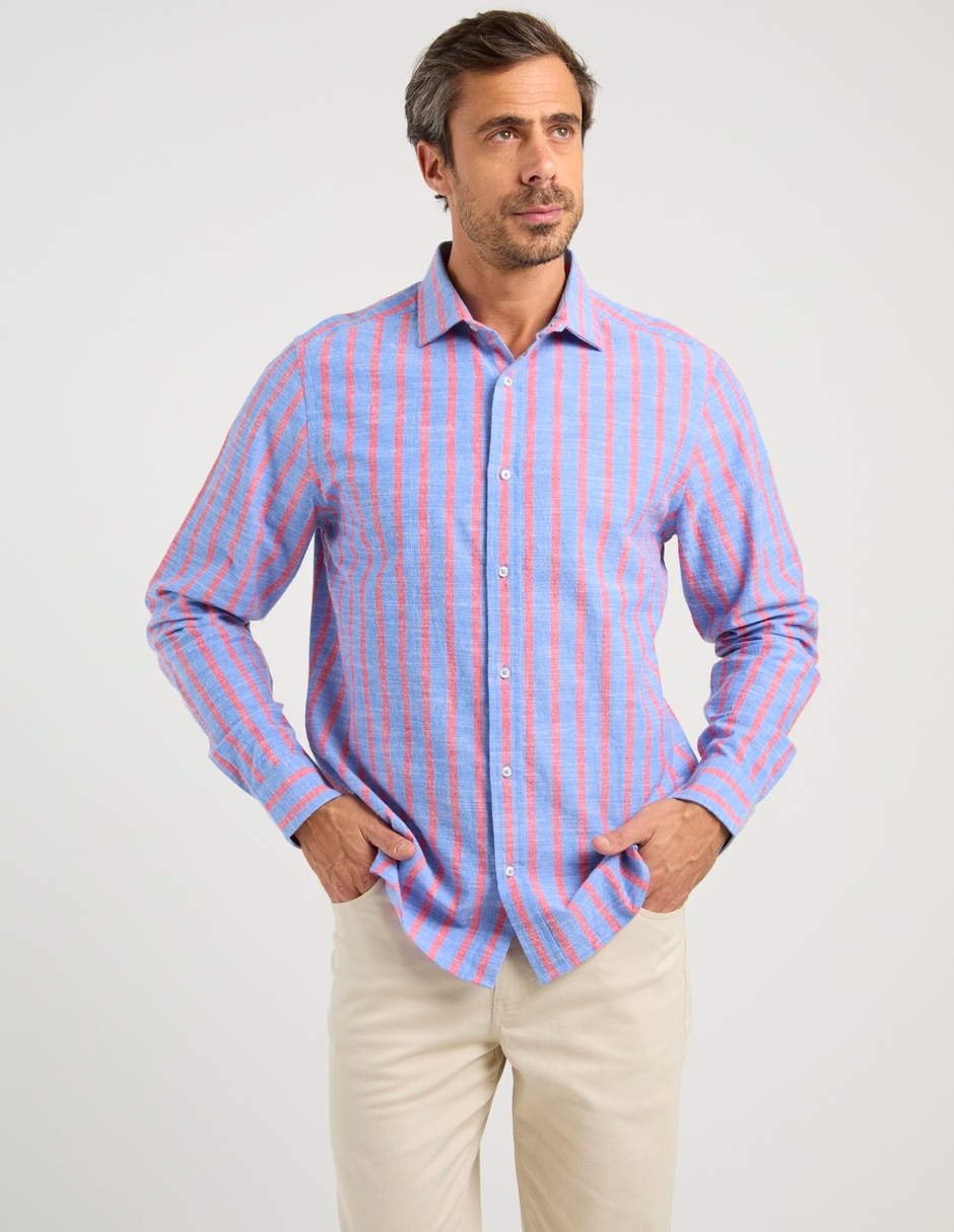 Camisa casual de algodón manga larga para hombre Camisa casual de algodón manga larga para hombre