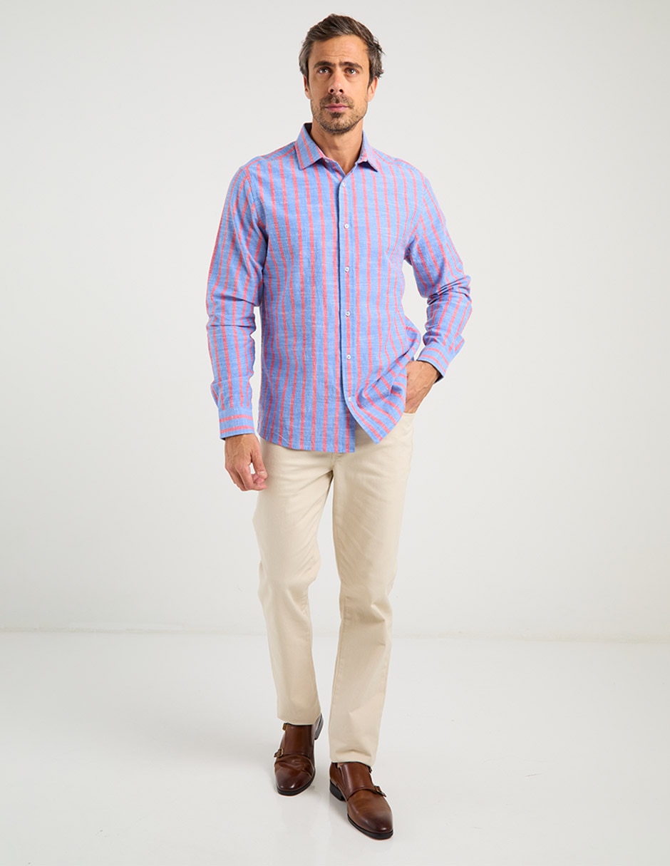 Camisa casual de algodón manga larga para hombre 4