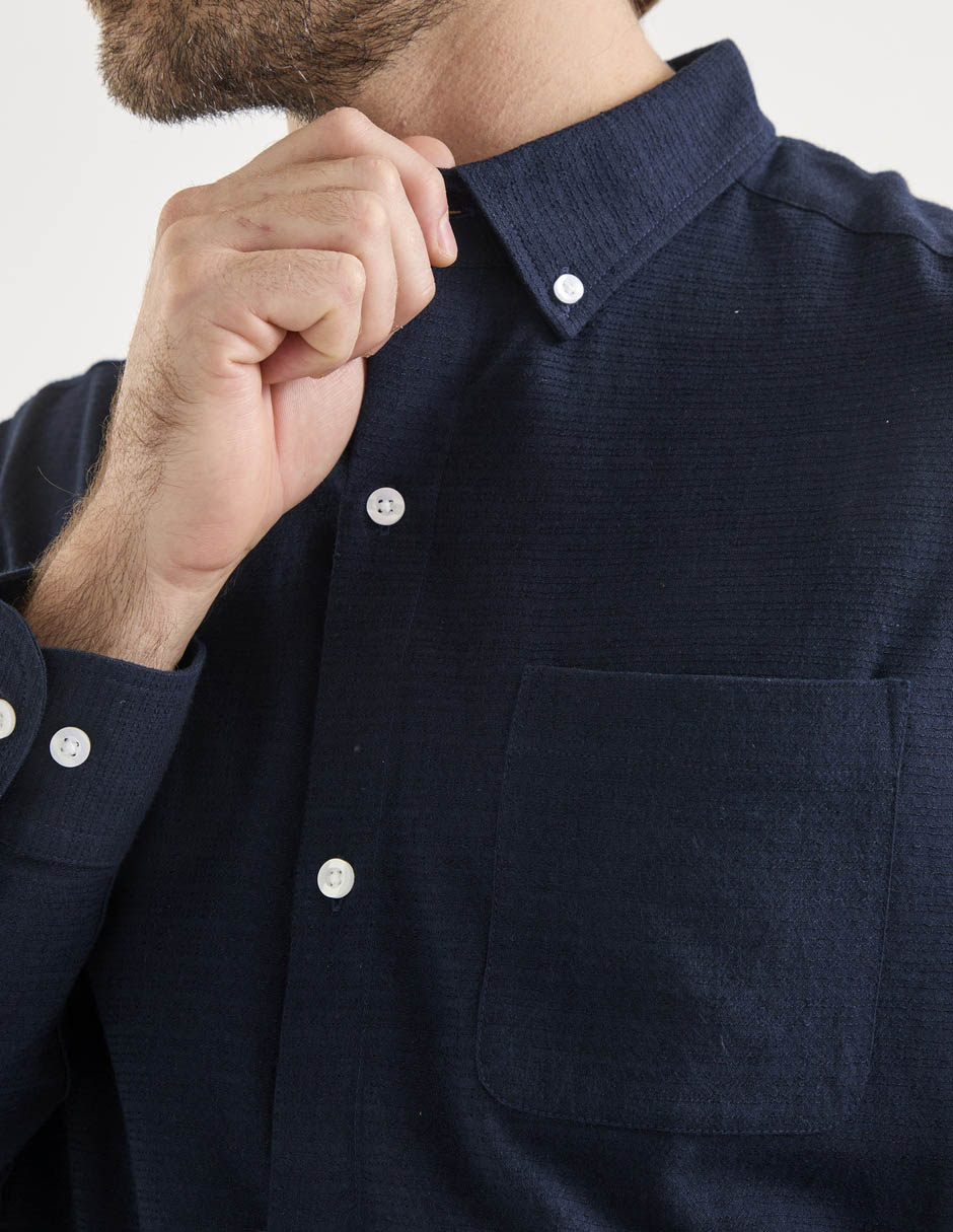 Camisa casual manga larga para hombre 4