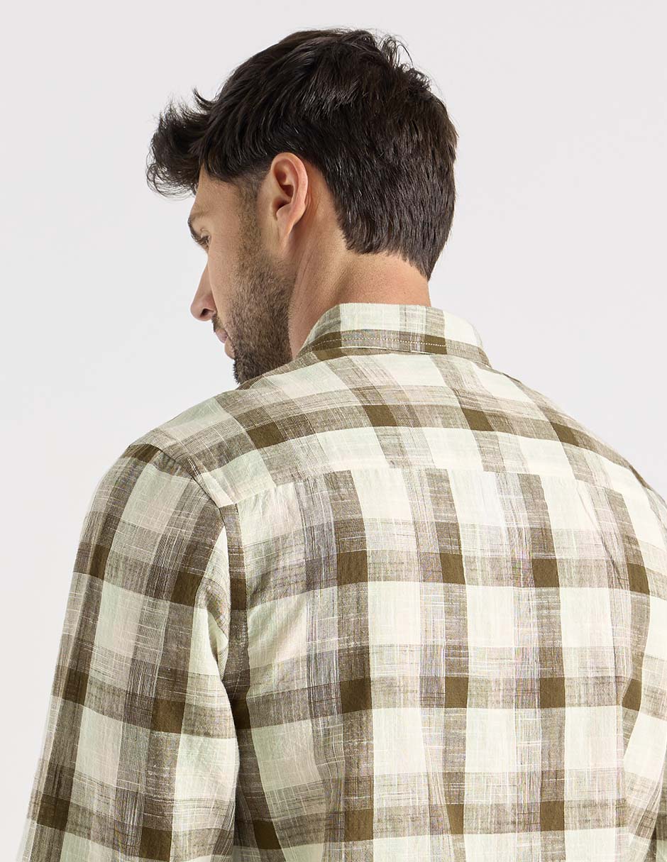 Camisa casual manga larga para hombre