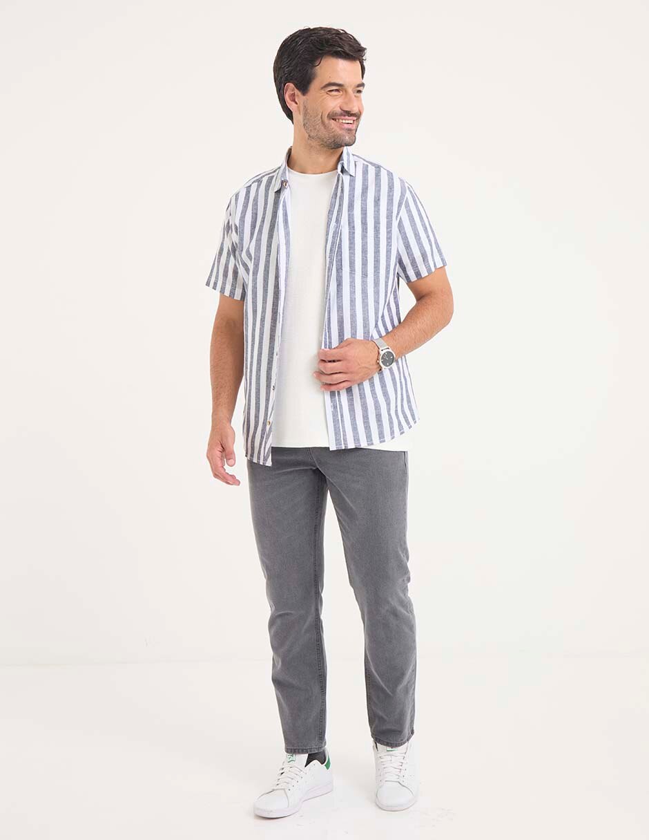 Jeans slim lavado obscuro para hombre