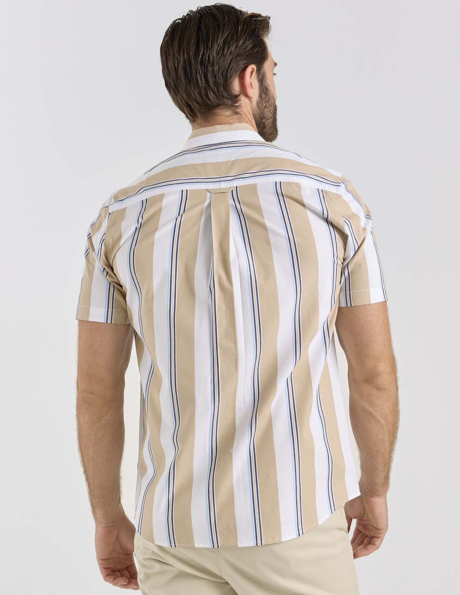 Camisa casual de algodón manga corta para hombre