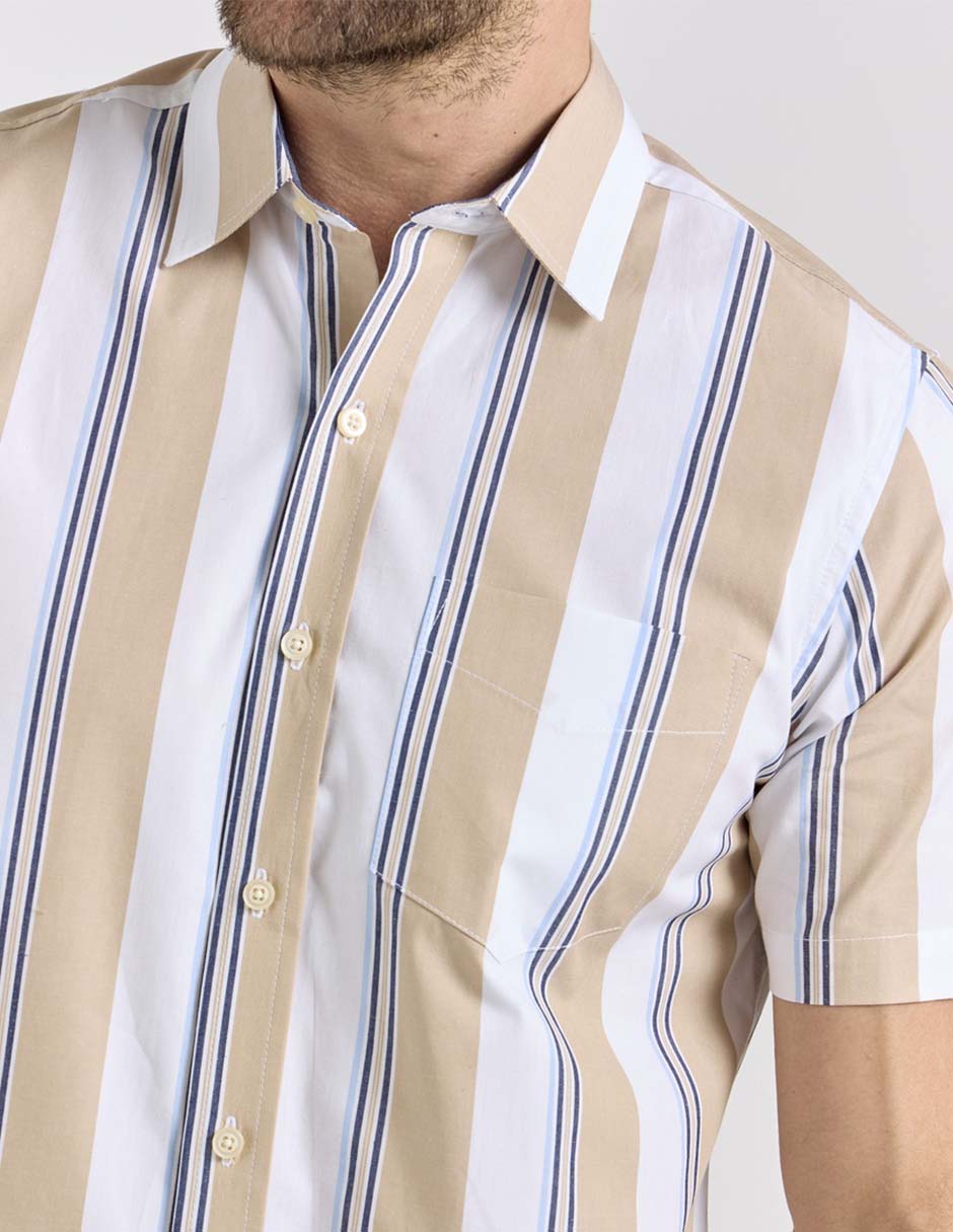 Camisa casual de algodón manga corta para hombre