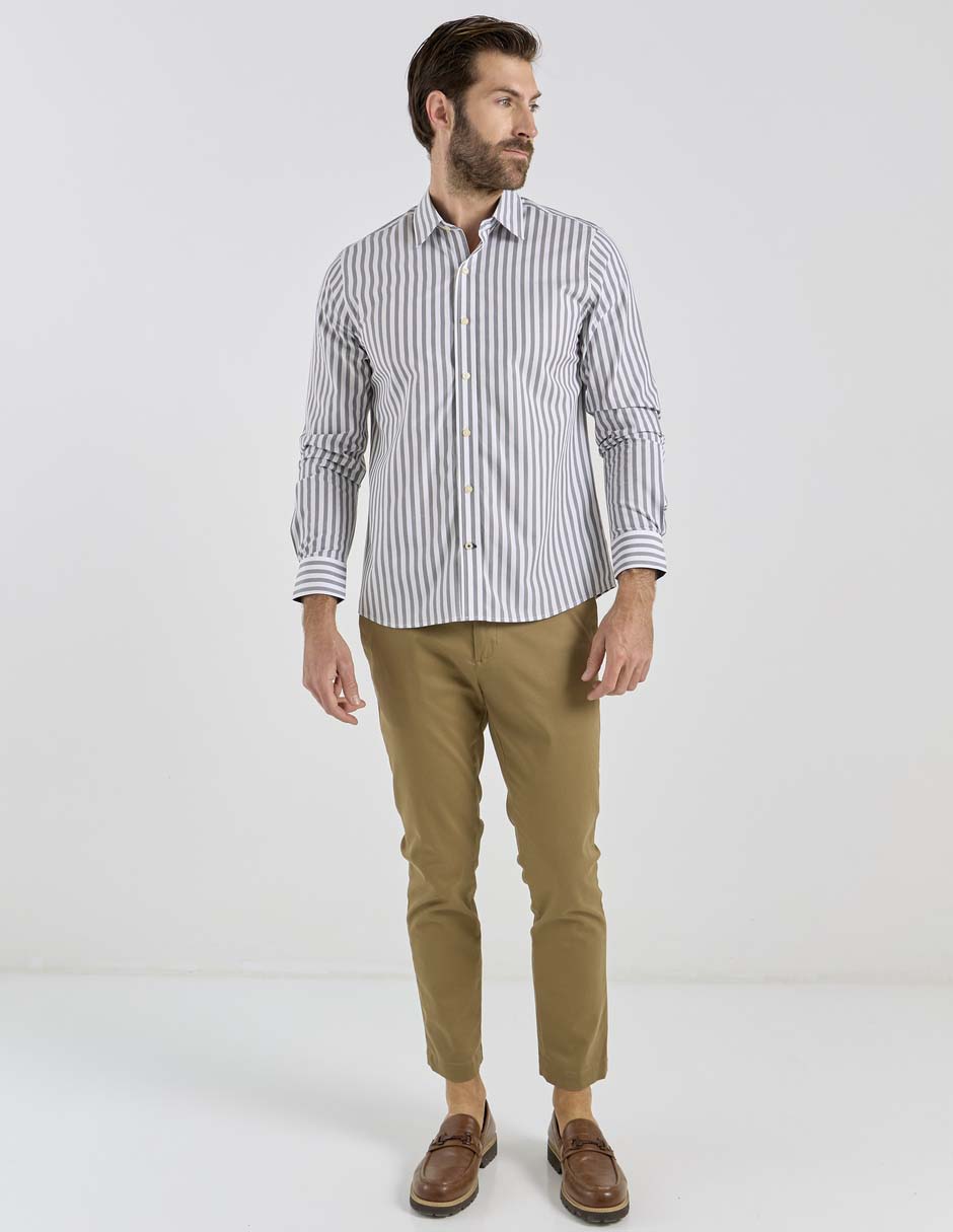 Camisa casual manga larga para hombre