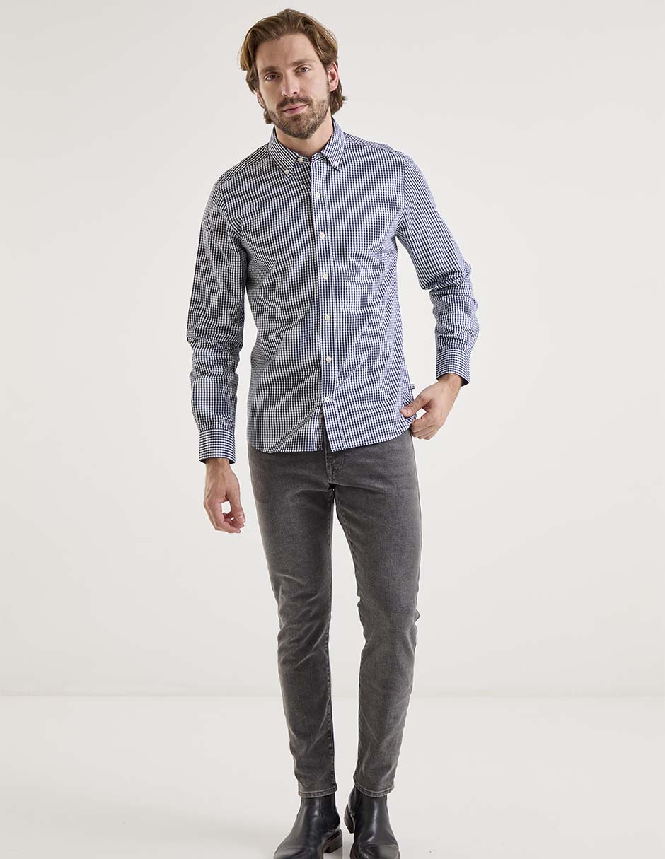Camisa casual manga larga para hombre