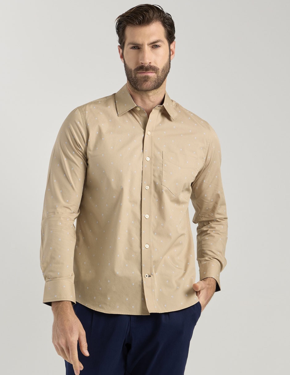 Camisa casual de algodón manga larga para hombre Camisa casual de algodón manga larga para hombre