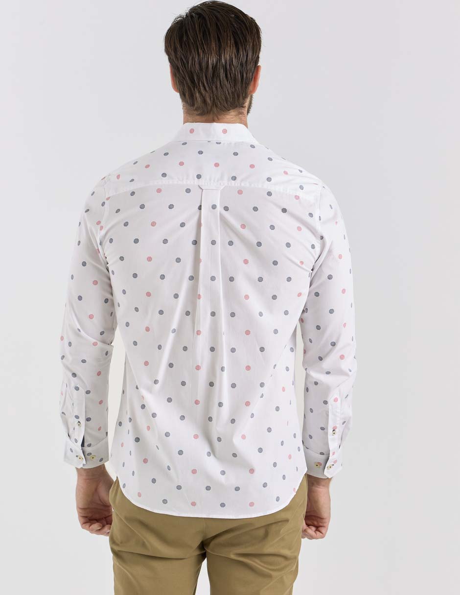 Camisa casual de algodón manga larga para hombre