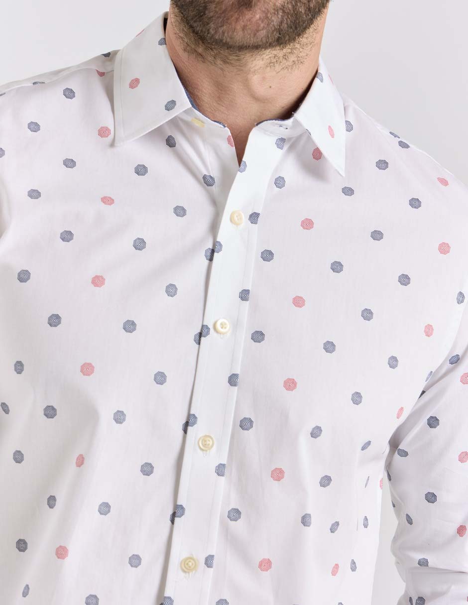 Camisa casual de algodón manga larga para hombre