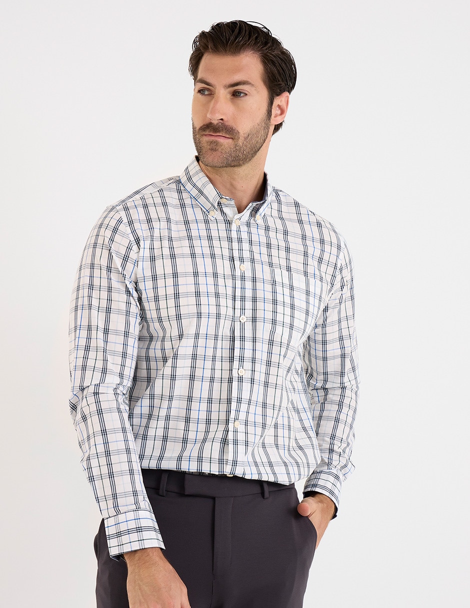 Camisa casual manga larga para hombre