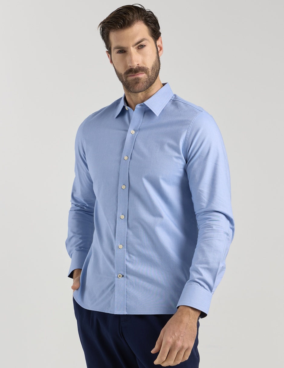 Camisa business casual de algodón manga larga para hombre Camisa business casual de algodón manga larga para hombre