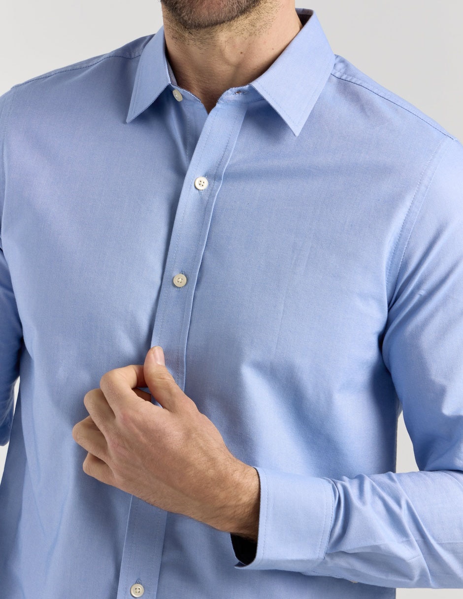 Camisa business casual de algodón manga larga para hombre 2
