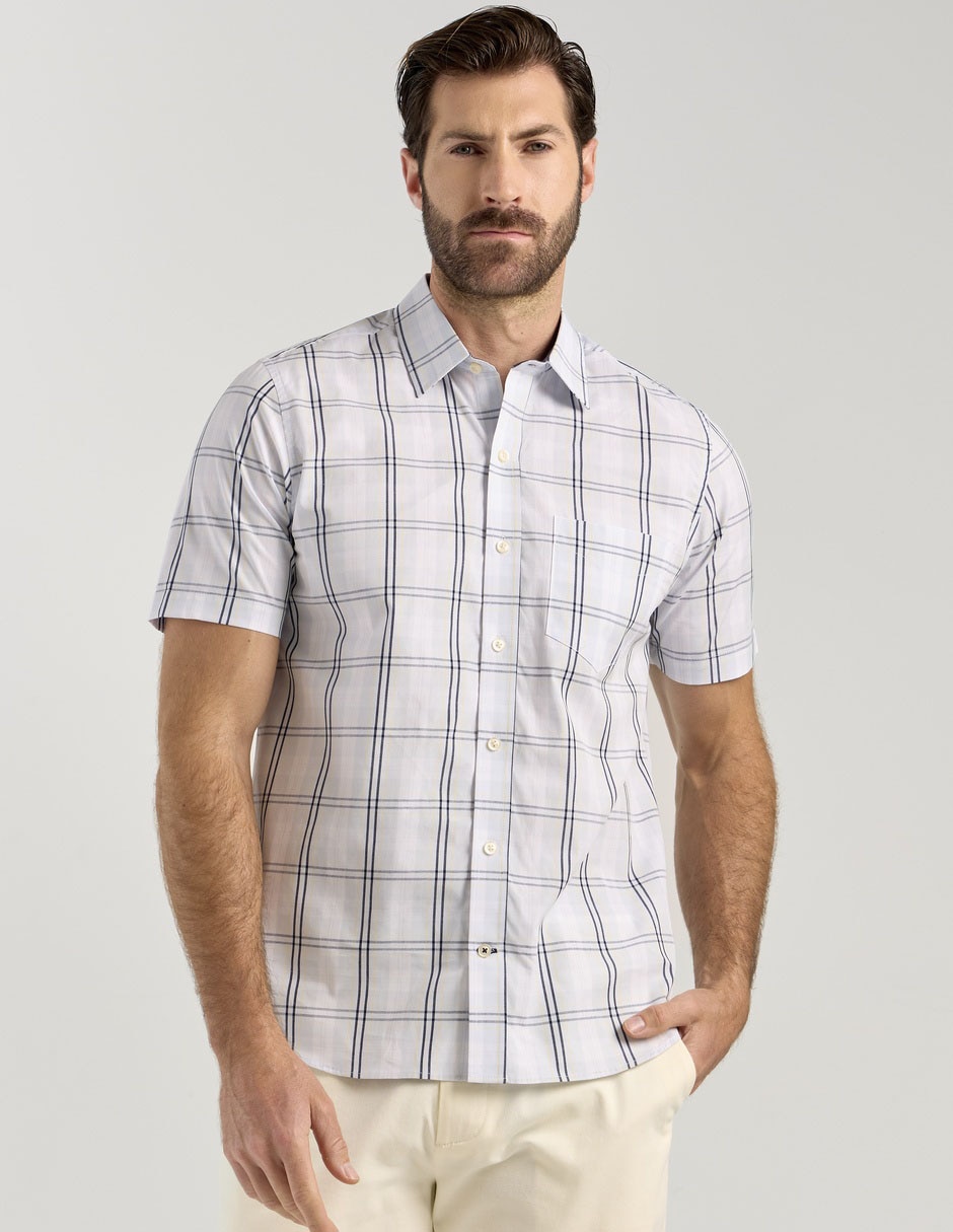 Camisa casual de algodón manga corta para hombre Camisa casual de algodón manga corta para hombre