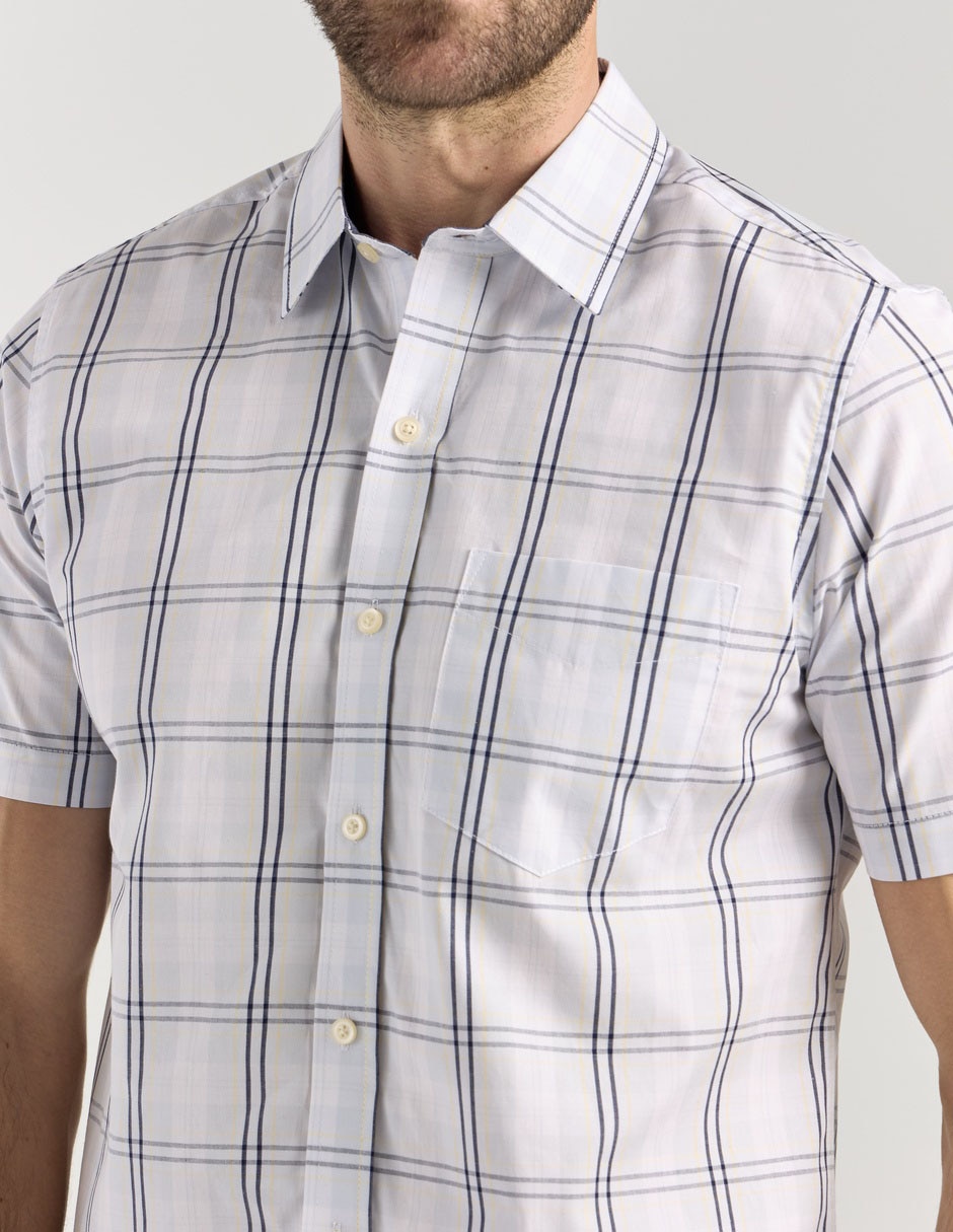 Camisa casual de algodón manga corta para hombre
